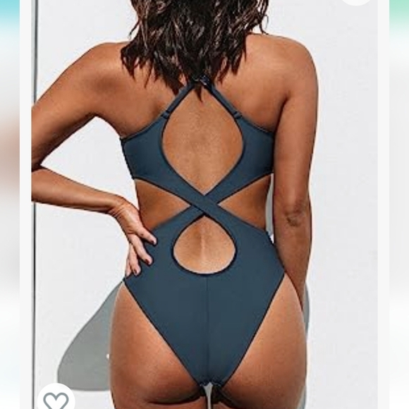 Design: This V Neck One Piece Swimsuit Features Spaghetti Straps And Cut Out. Se - Picture 2 of 7